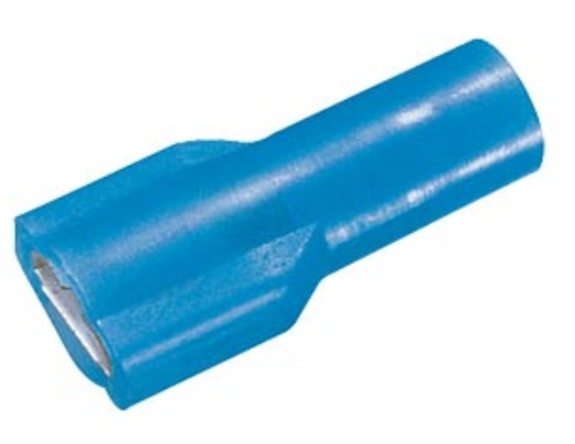 Flachstecker, 6.35mm, blau